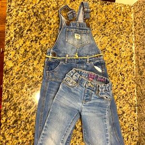 Osh Kosh Bigosh overalls and Childrens Place jeans